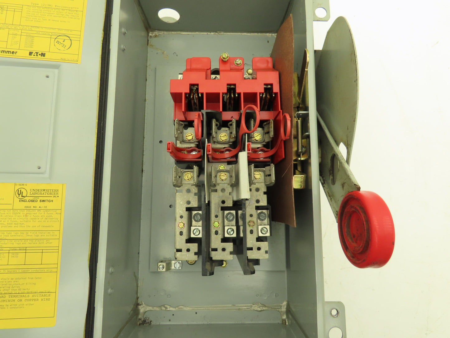 Cutler Hammer DH362FDK Eaton Safety Disconnect Switch 60A 600V Non-Fusible