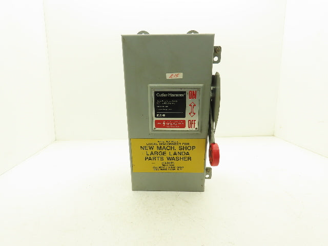Cutler Hammer DH362FDK Eaton Safety Disconnect Switch 60A 600V Non-Fusible