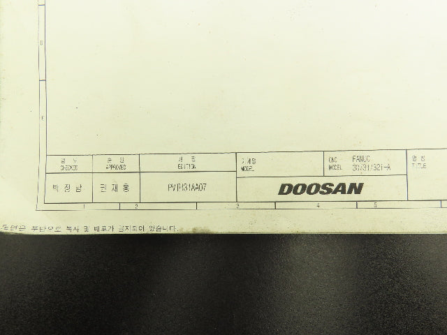 Doosan PVTH31AA07 Fanuc CNC System Electrical Circuit Diagram Book 30i/31i/32i-A
