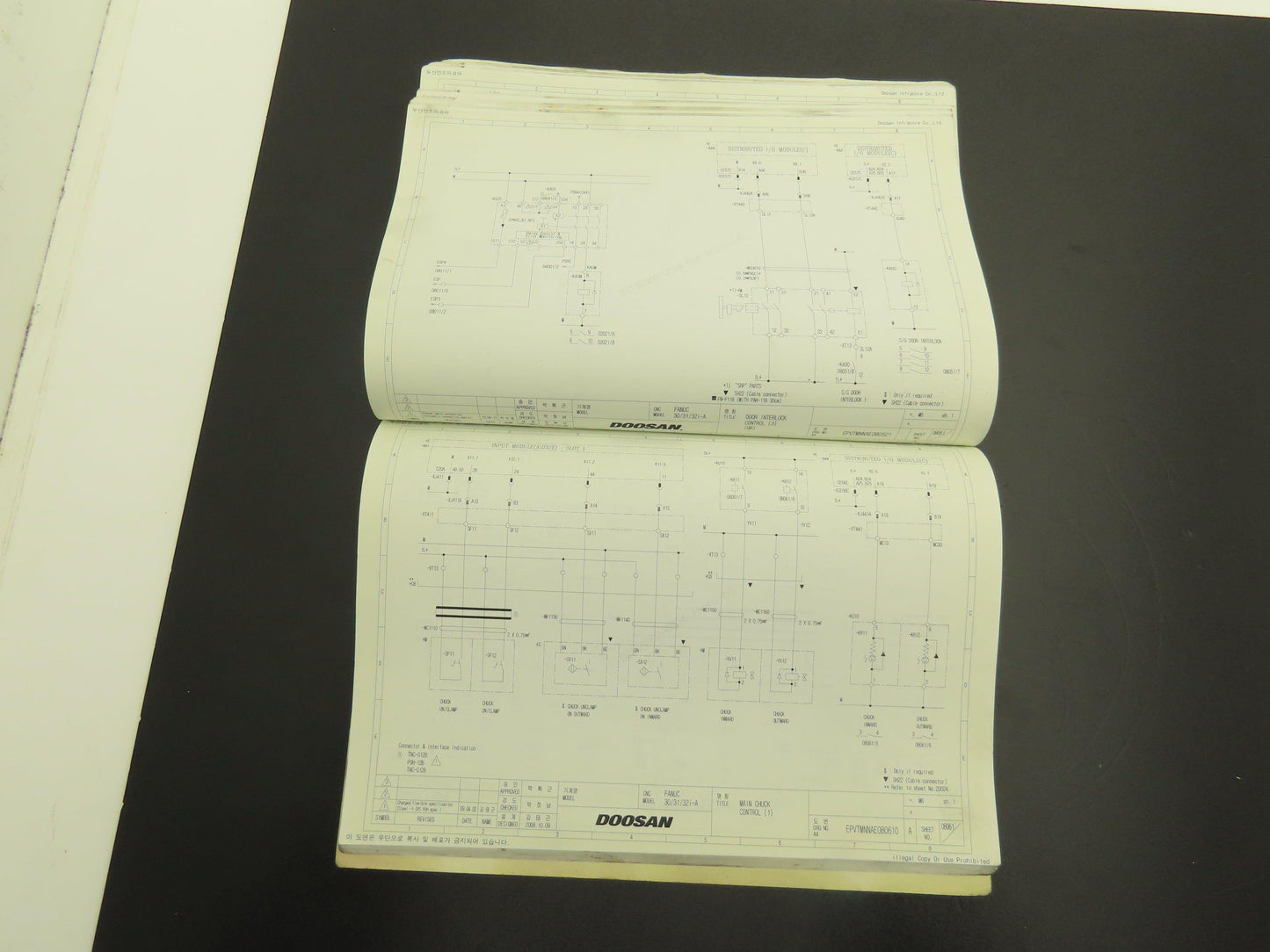 Doosan PVTH31AA07 Fanuc CNC System Electrical Circuit Diagram Book 30i/31i/32i-A