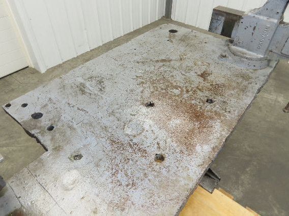 Vintage 1" Thick Top Steel Fabrication Welding Table Work Bench 56"x24"x33"