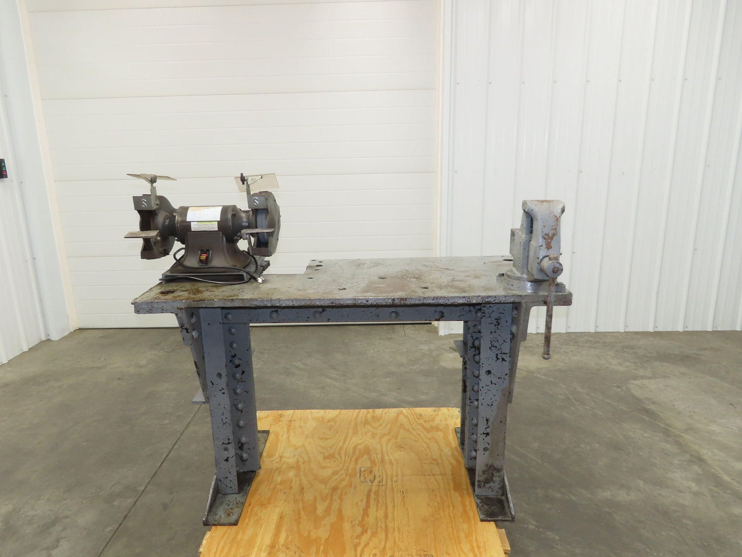 Vintage 1" Thick Top Steel Fabrication Welding Table Work Bench 56"x24"x33"