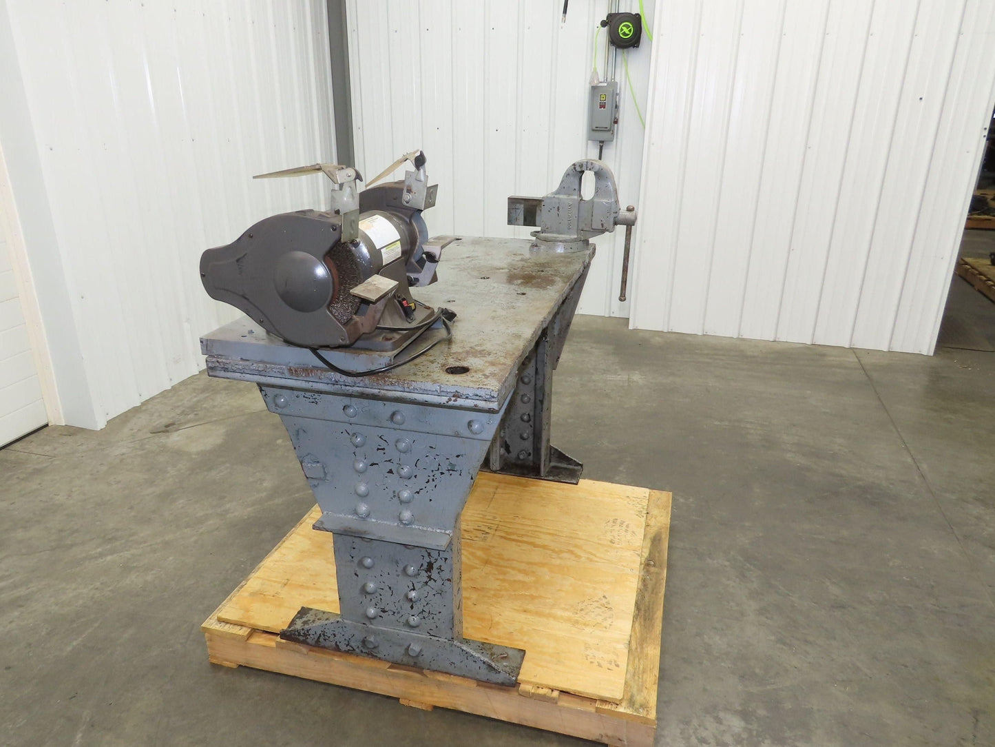 Vintage 1" Thick Top Steel Fabrication Welding Table Work Bench 56"x24"x33"