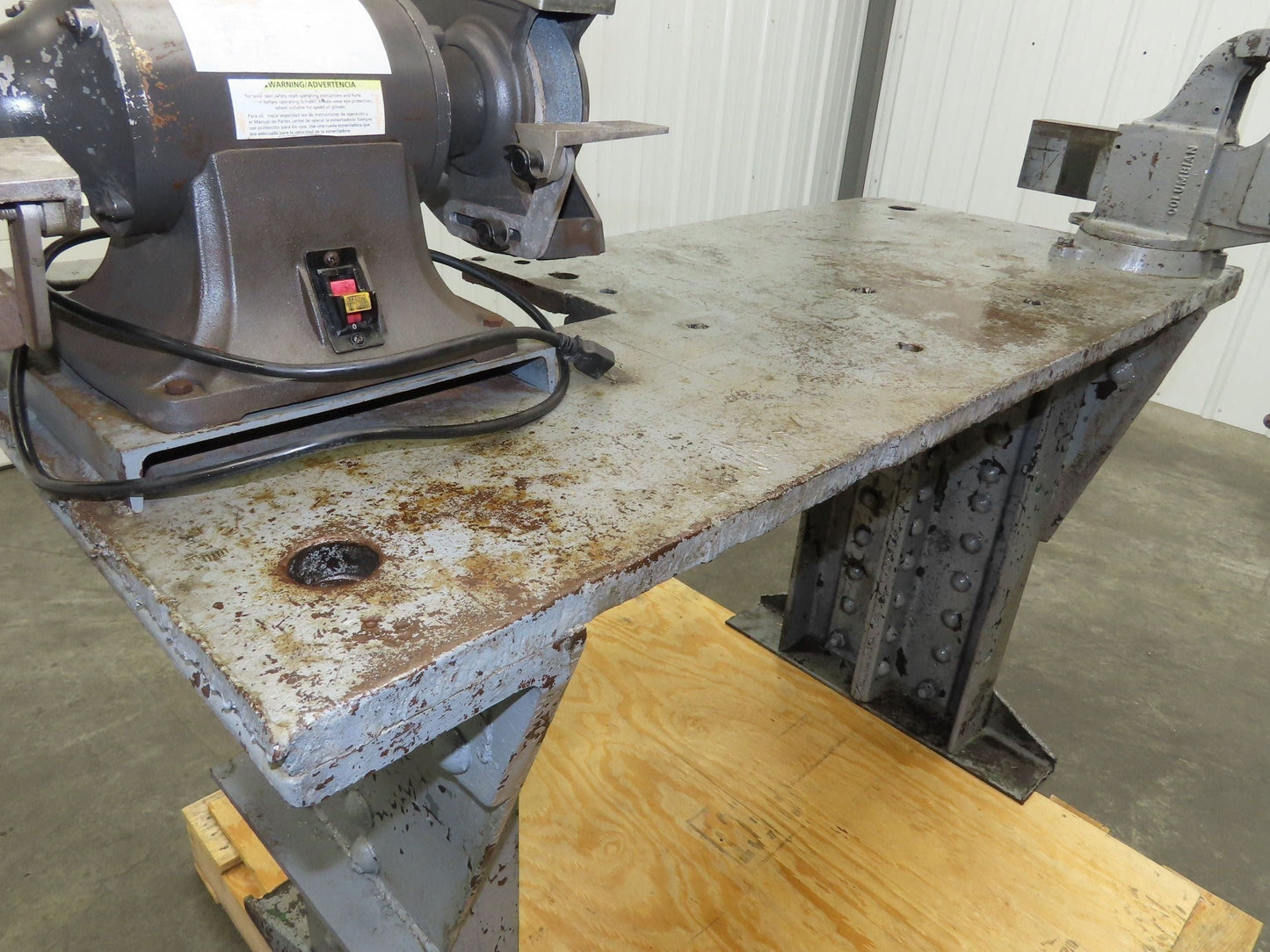 Vintage 1" Thick Top Steel Fabrication Welding Table Work Bench 56"x24"x33"