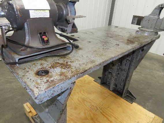 Vintage 1" Thick Top Steel Fabrication Welding Table Work Bench 56"x24"x33"