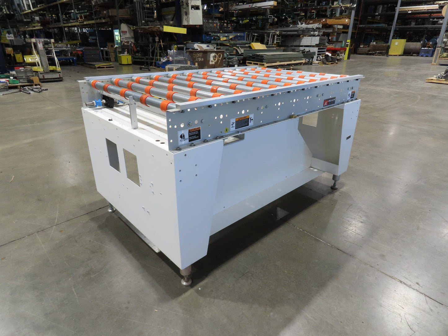 Roach 44"x 6' Live Roller Conveyor 41"BF Line Shaft O-Ring Drive 460V 3PH 106fpm