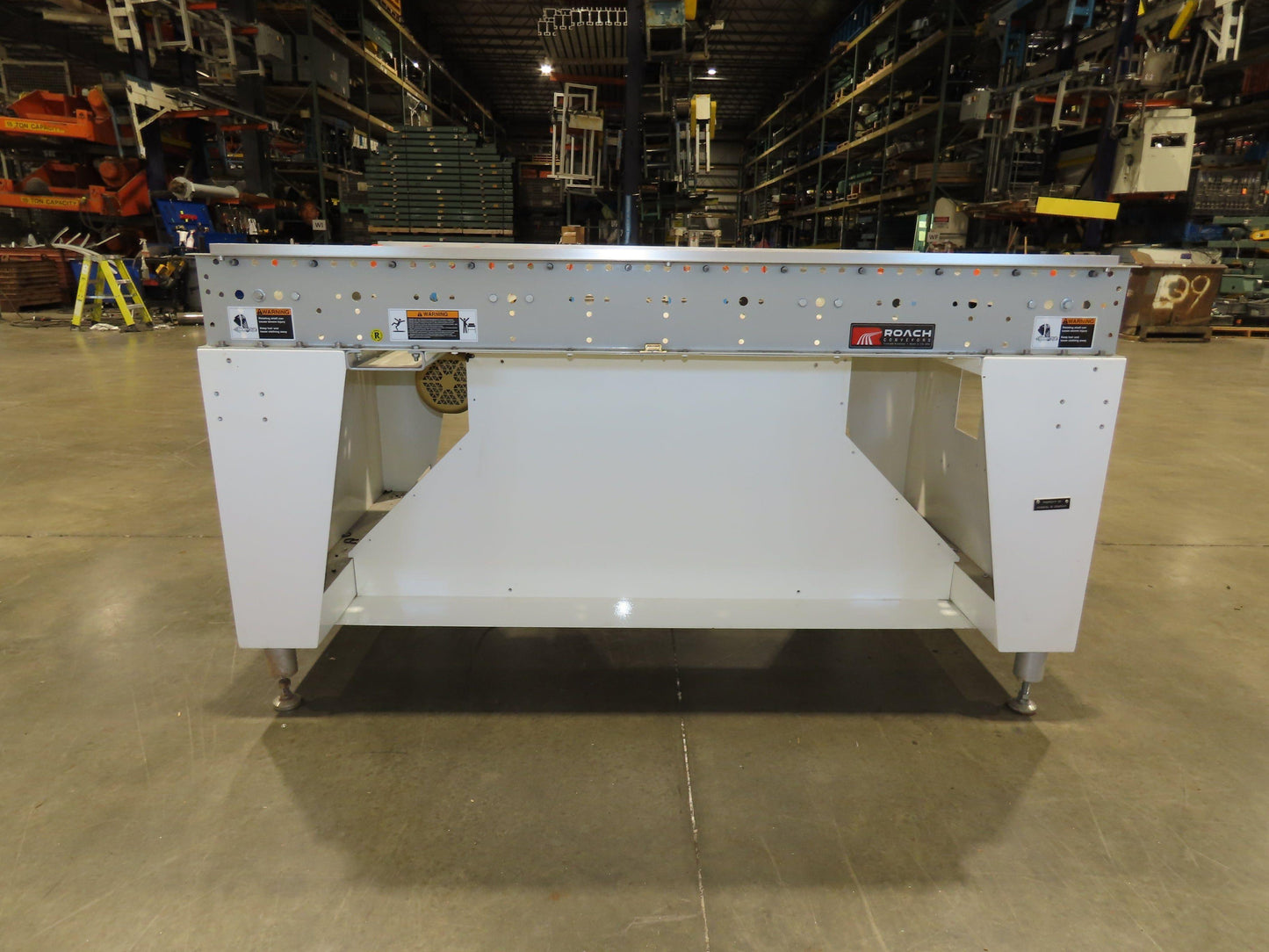Roach 44"x 6' Live Roller Conveyor 41"BF Line Shaft O-Ring Drive 460V 3PH 106fpm