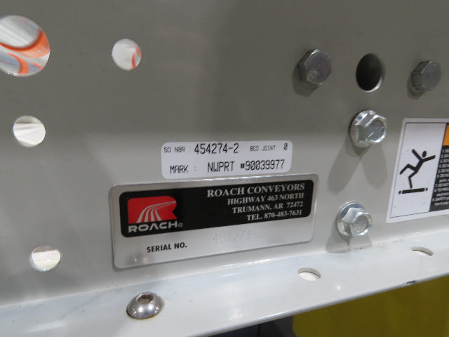Roach 44"x 6' Live Roller Conveyor 41"BF Line Shaft O-Ring Drive 460V 3PH 106fpm