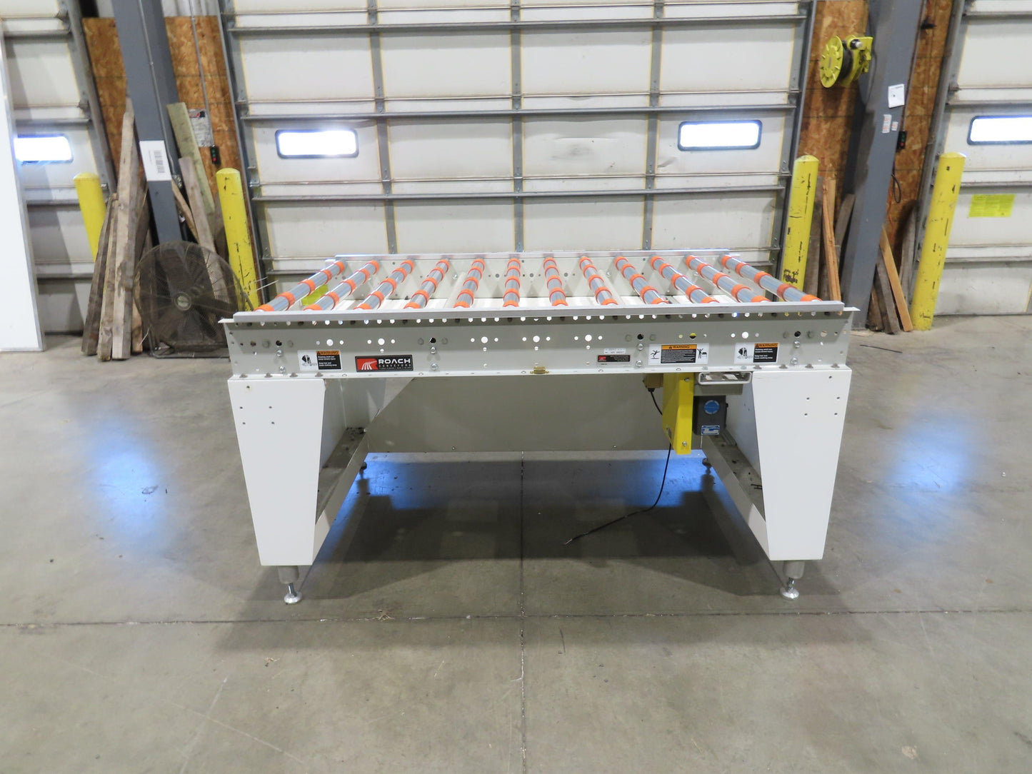 Roach 44"x 6' Live Roller Conveyor 41"BF Line Shaft O-Ring Drive 460V 3PH 106fpm