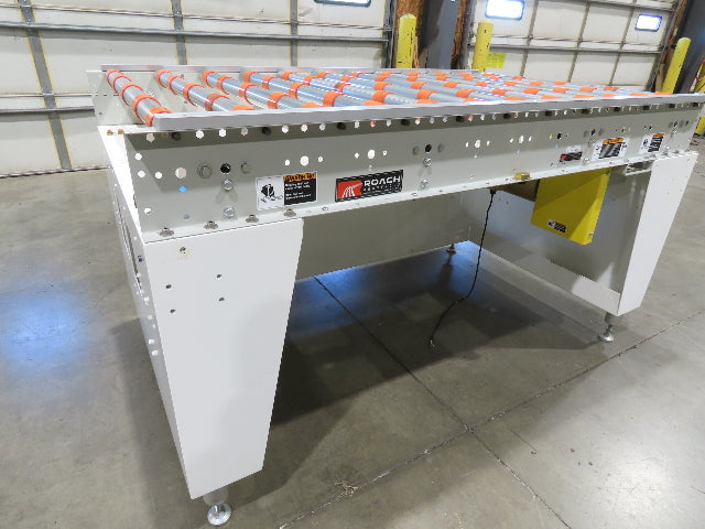 Roach 44"x 6' Live Roller Conveyor 41"BF Line Shaft O-Ring Drive 460V 3PH 106fpm