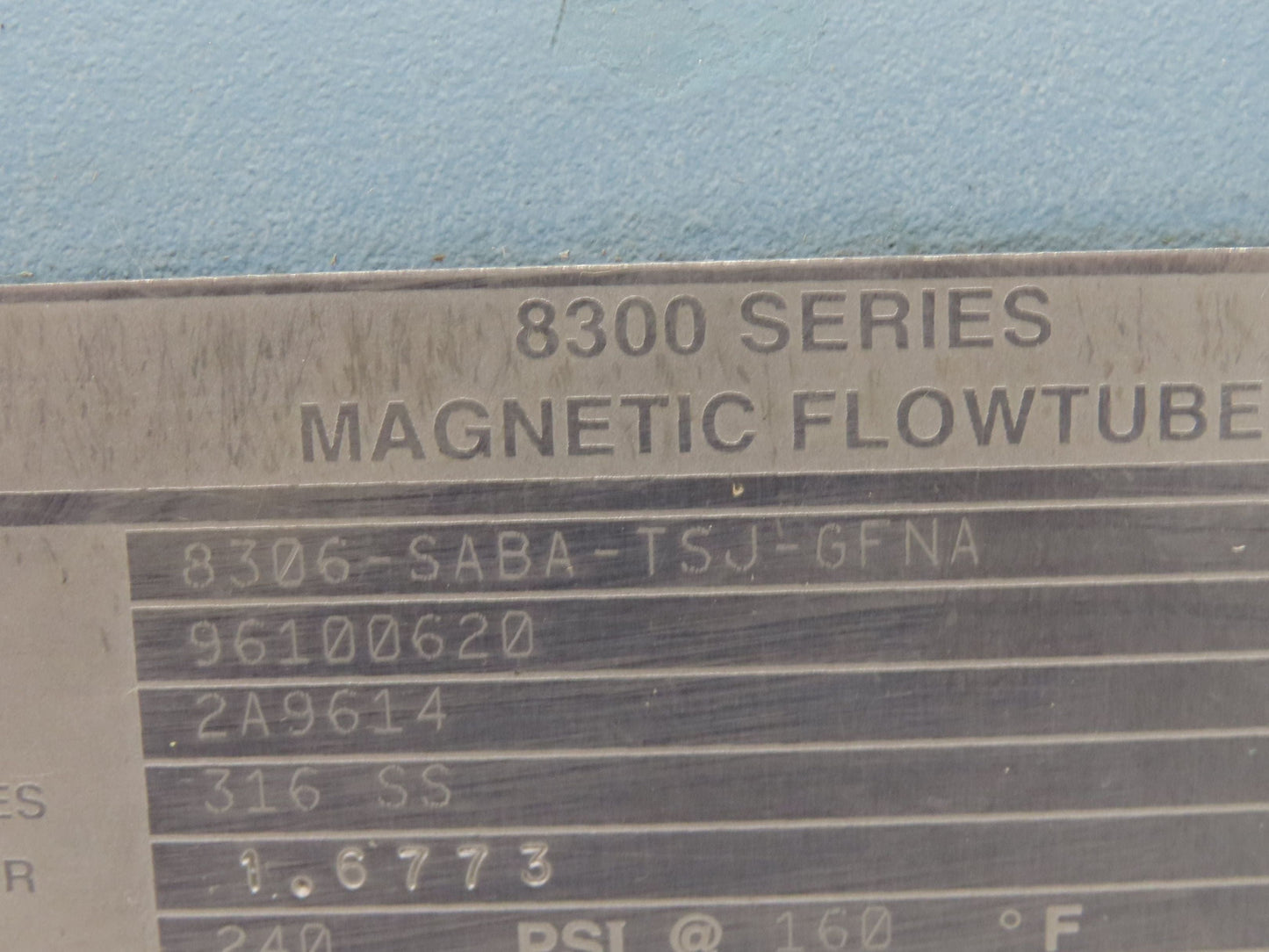Foxboro 8306-SABA-TSJ-GFNA Magnetic Flow Meter 6" Flow Tube 8300 Series 316 SST