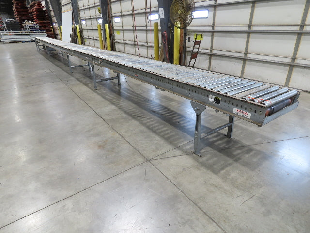 Automotion 24"x 45' Belt Drive Zero Pressure Roller Conveyor 460V Center Drive