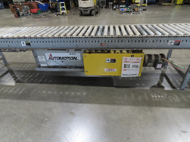 Automotion 24"x 45' Belt Drive Zero Pressure Roller Conveyor 460V Center Drive