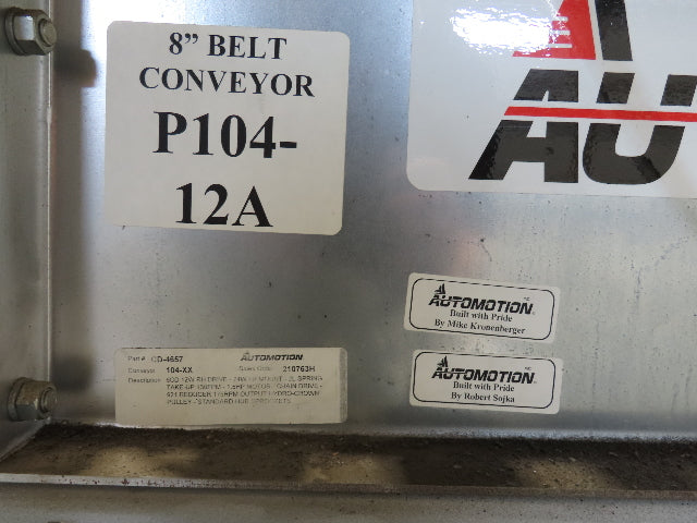 Automotion 24"x 45' Belt Drive Zero Pressure Roller Conveyor 460V Center Drive