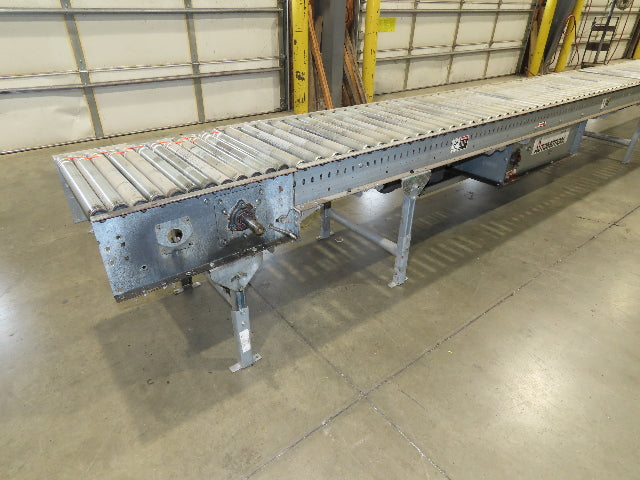 Automotion 24"x 45' Belt Drive Zero Pressure Roller Conveyor 460V Center Drive
