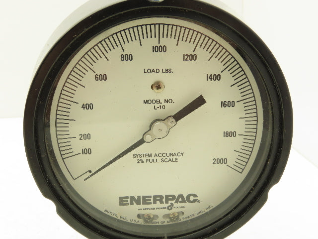 Enerpac L-10 Gauge Hydraulic Pressure 2K 2000 PSI 4.5" Dial 1/4" NPT