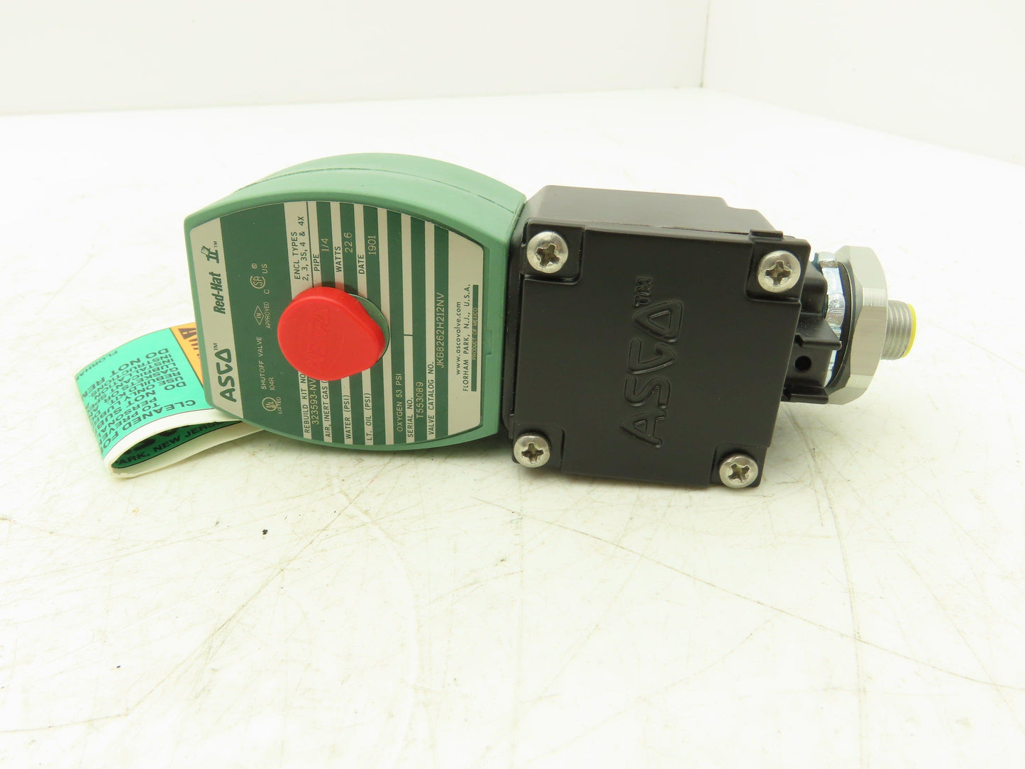 Asco Redhat JKB8262H212NV Solenoid Valve ¼" NPT 24VDC 5 Pin Connector NC