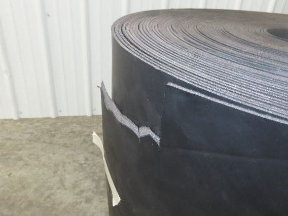 32"W x 178'L Conveyor Belt Foam Backed Soft Top Rubber Cover Black