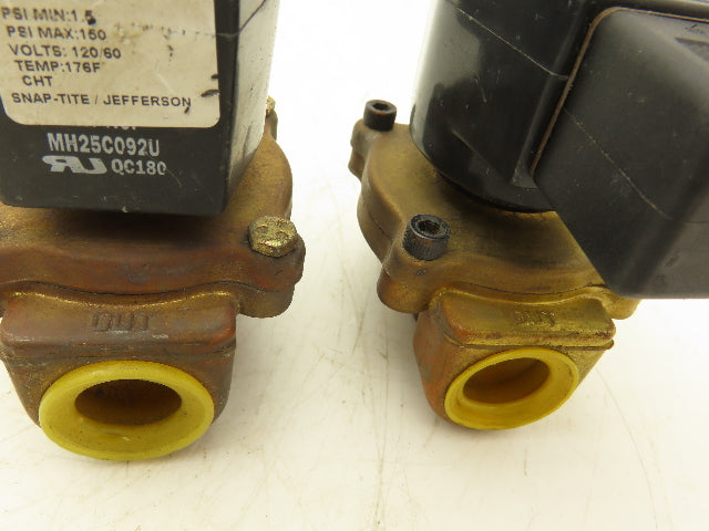 Snap-Tite 2352R-6NB-AJG1 Solenoid Valve 2 Way 150 PSI 3/4 NPT NC 120V Lot of 2
