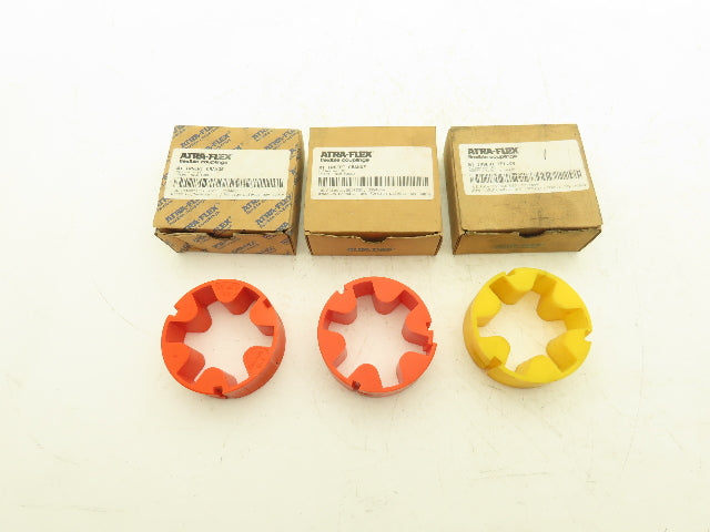 Atra-Flex M-1 Flexible Shaft Coupling 1-3/4" Bore Insert Yellow Orange Lot of 3