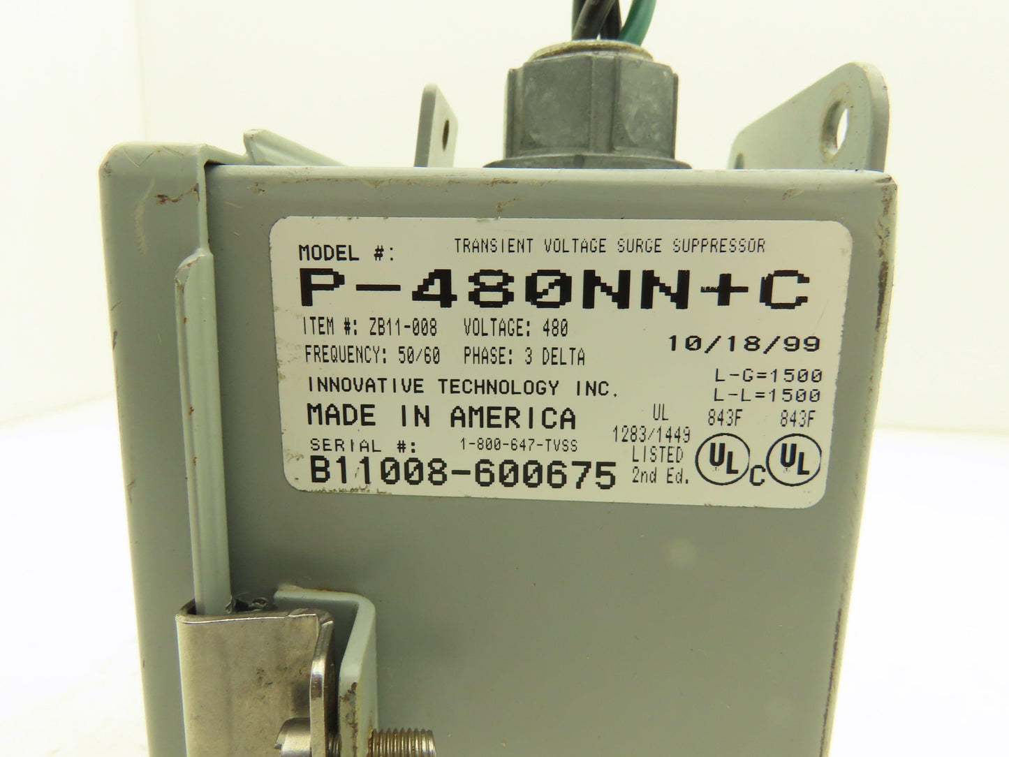 Innovative Technology P-480NN+C Transient Voltage Surge Suppressor 480V 3PH