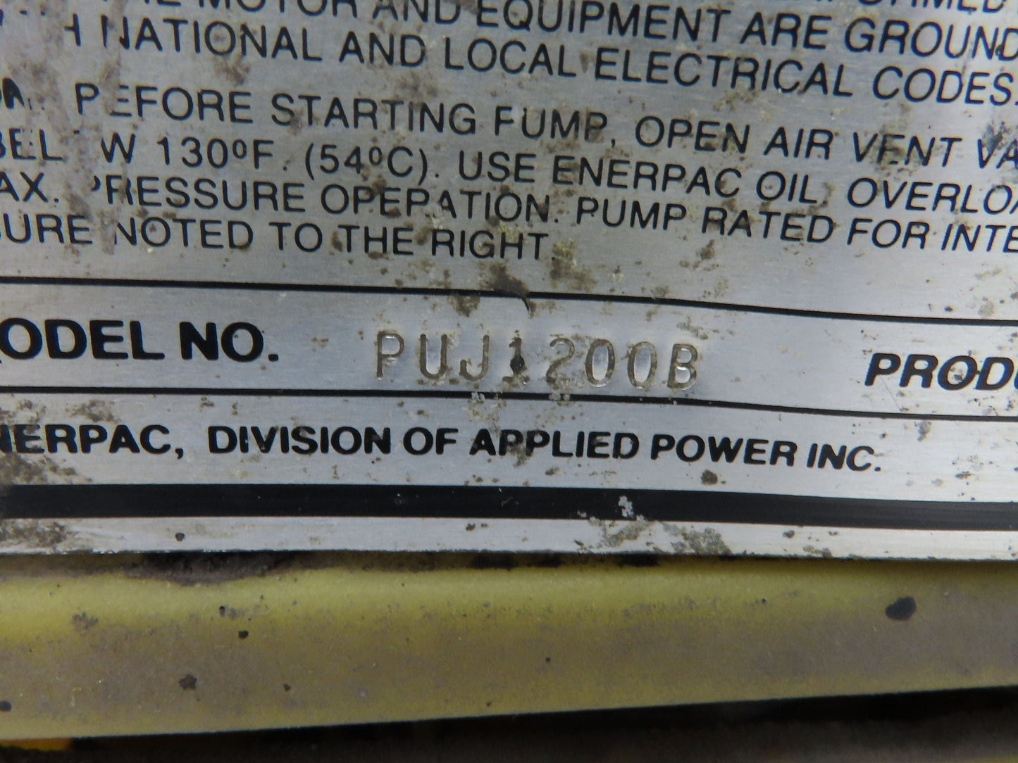 Enerpac PUJ1200B Hydraulic Pump 10000psi 1/2Hp with 3-Way Valve 115V 1PH
