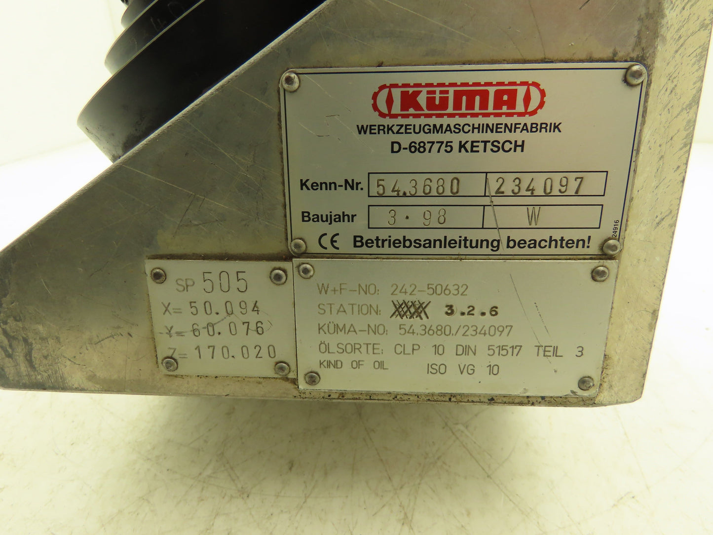 KUMA Werkzeugmaschinenfabrik Spindle Head 54.3680 / 234097 SP505