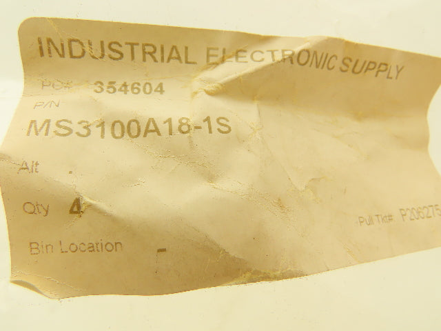 Amphenol Industrial MS3100A18-1S Receptacle Fem Socket 10 Pin Threaded Lot of 3