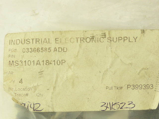 Amphenol Industrial MS3101A18-10P Receptacle Male 10 Pin Threaded Lot of 4