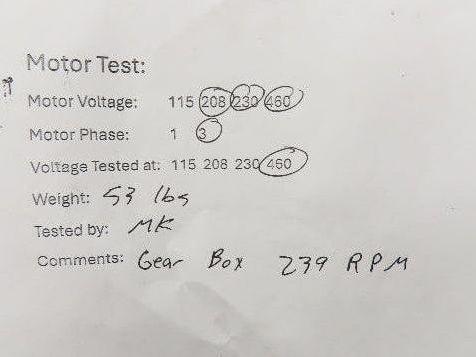 Leeson C145T11FC1F AC Gearmotor 4.75:1 Hub City Reducer 239rpm 1Hp 230/460v LH