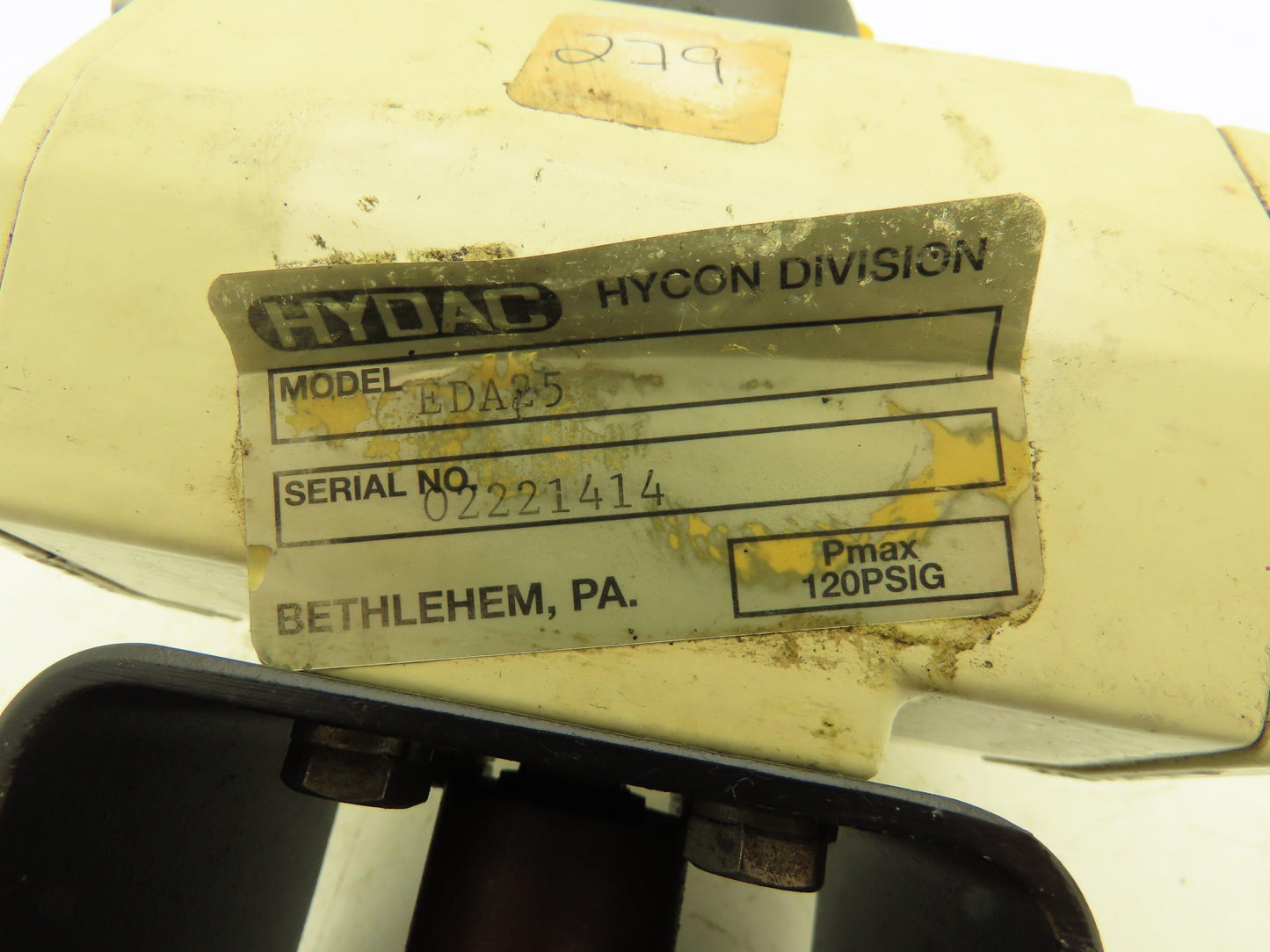 Hydac EDA25 Pneumatic Valve Actuator Double Acting