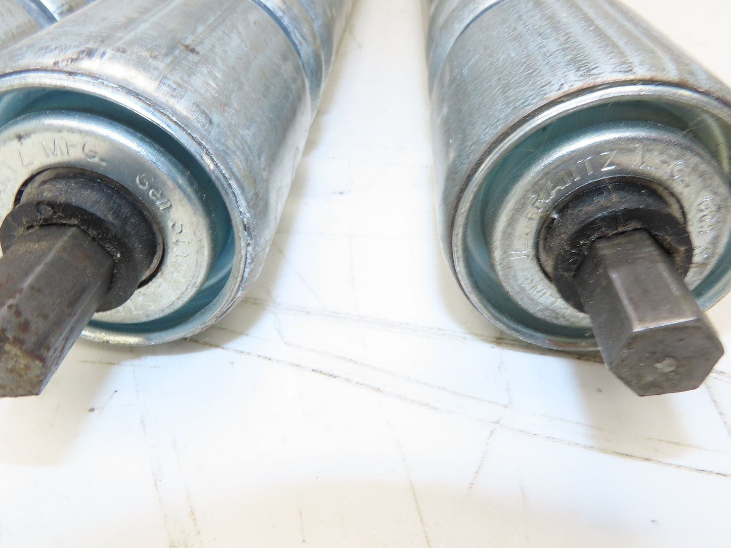 Roach Galvanized Steel Conveyor Roller 1.9" Dia 36"BF Double Groove Lot of 12