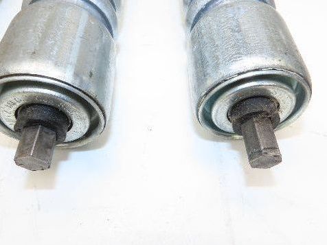Roach Galvanized Steel Conveyor Roller 1.9" Dia 36"BF Double Groove Lot of 11