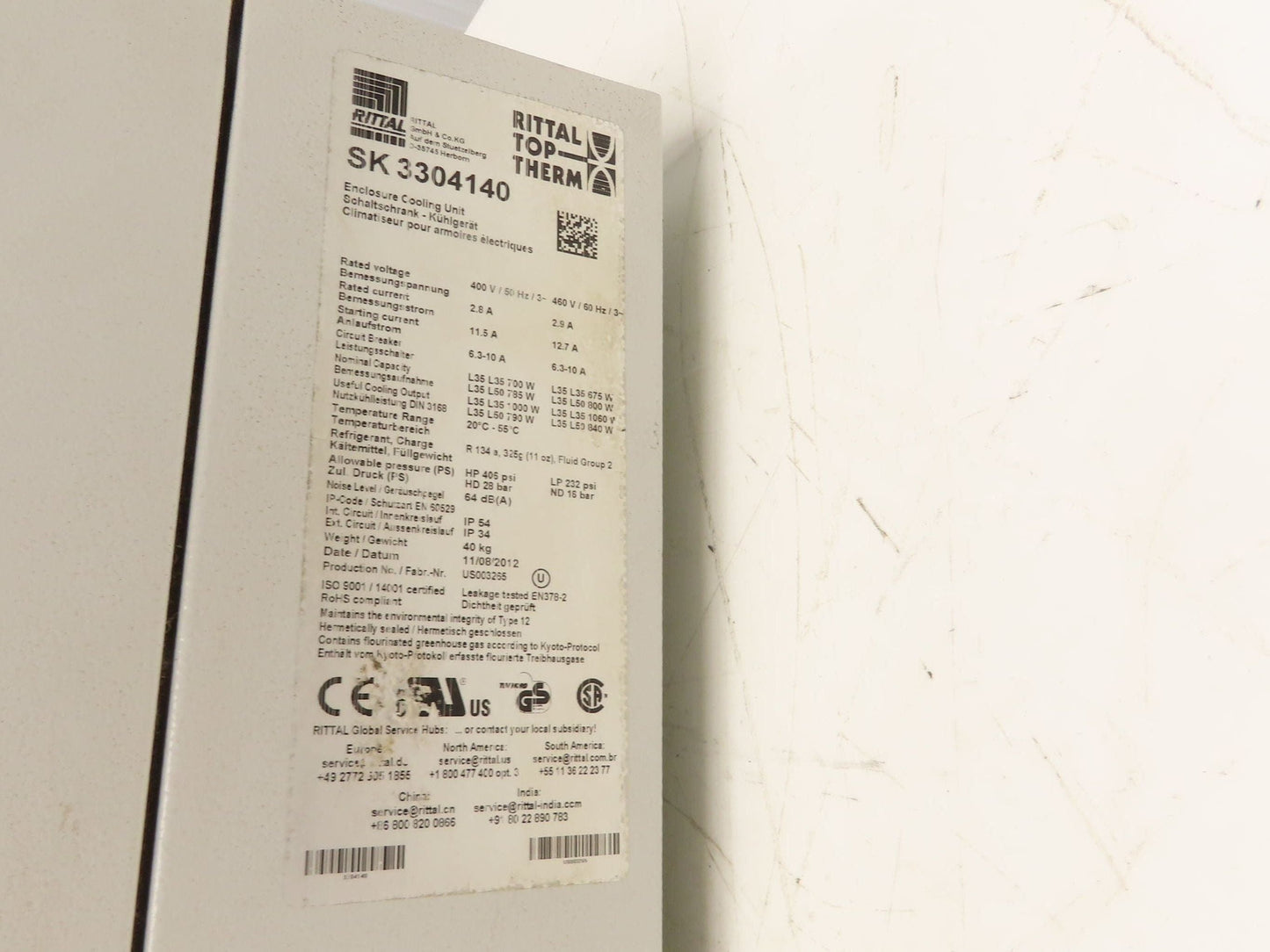 Rittal SK3304140 Top Therm Electrical Enclosure Air Conditioner 1060W 480V