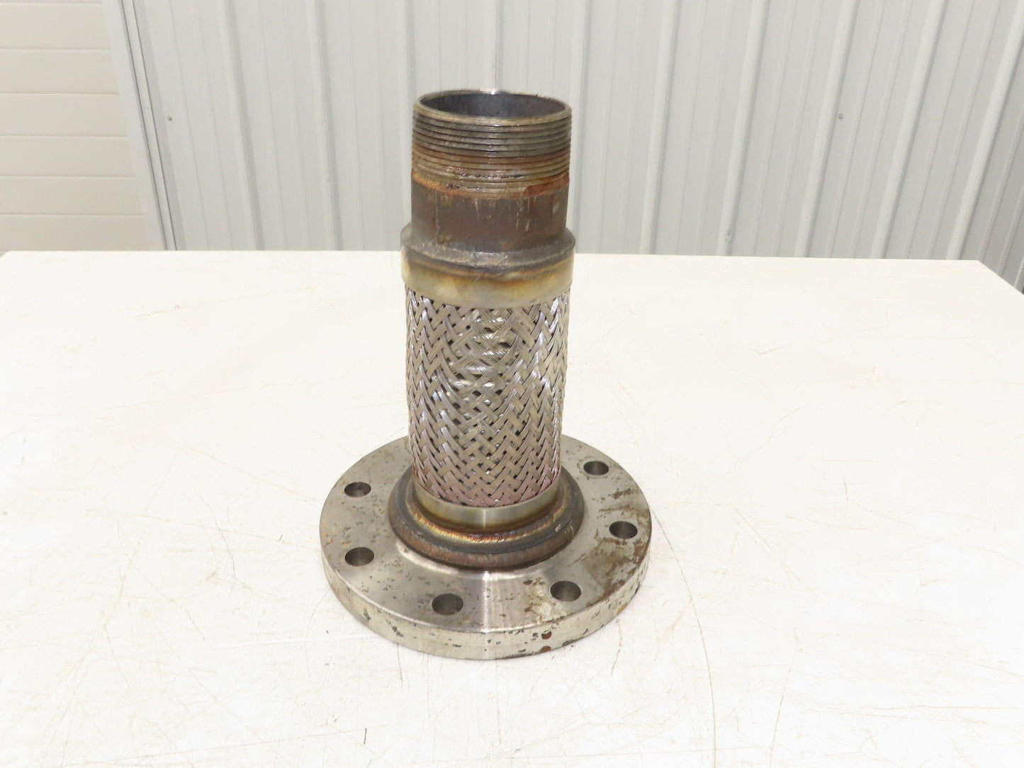 Bebitz 3" NPT x 4" Flanged Stainless Flex Hose Pipe Expansion Joint 8-Bolt #150