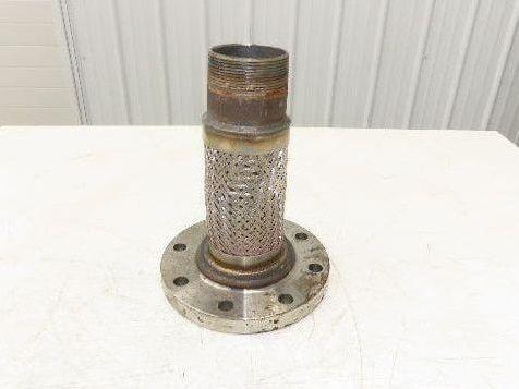 Bebitz 3" NPT x 4" Flanged Stainless Flex Hose Pipe Expansion Joint 8-Bolt #150