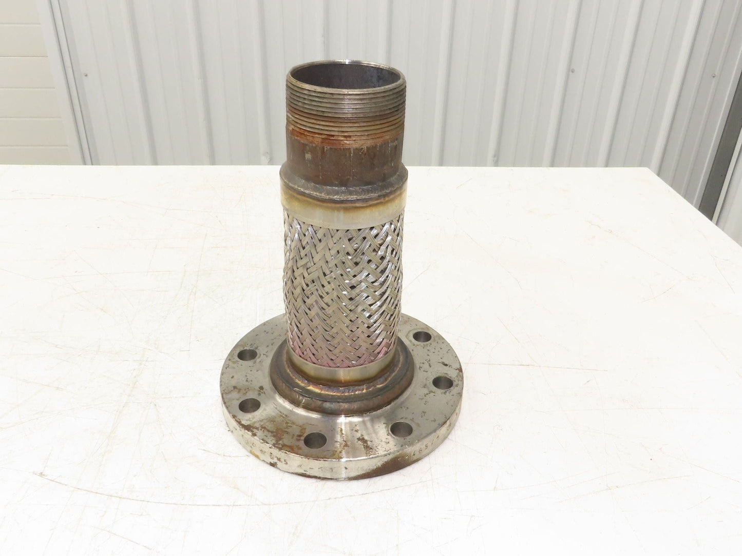 Bebitz 3" NPT x 4" Flanged Stainless Flex Hose Pipe Expansion Joint 8-Bolt #150