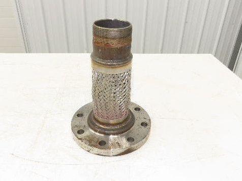 Bebitz 3" NPT x 4" Flanged Stainless Flex Hose Pipe Expansion Joint 8-Bolt #150
