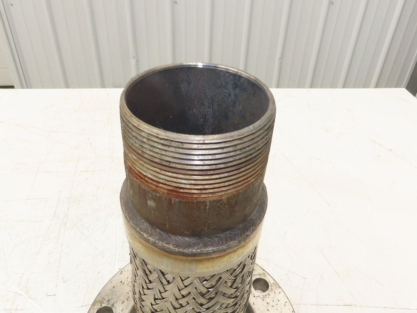 Bebitz 3" NPT x 4" Flanged Stainless Flex Hose Pipe Expansion Joint 8-Bolt #150