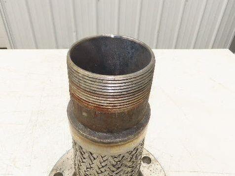 Bebitz 3" NPT x 4" Flanged Stainless Flex Hose Pipe Expansion Joint 8-Bolt #150