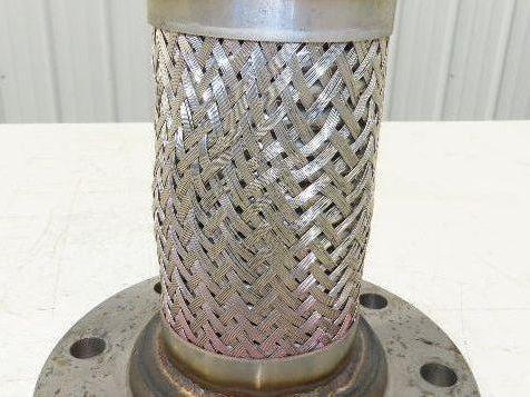 Bebitz 3" NPT x 4" Flanged Stainless Flex Hose Pipe Expansion Joint 8-Bolt #150