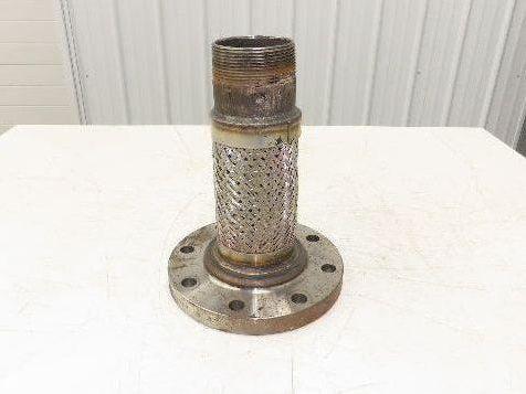 Bebitz 3" NPT x 4" Flanged Stainless Flex Hose Pipe Expansion Joint 8-Bolt #150