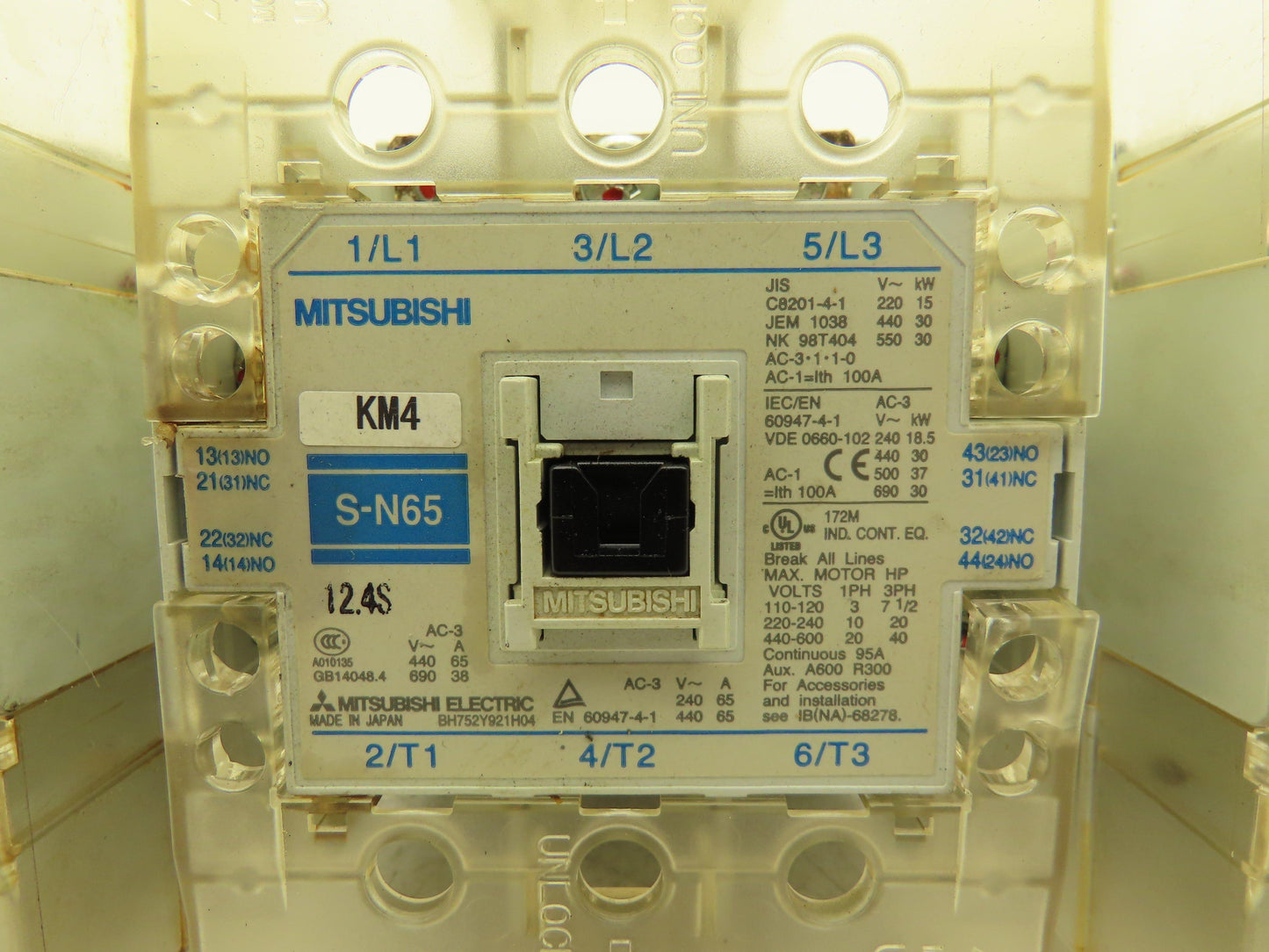 Mitsubishi Electric S-N65 Contactor 40Hp 95A 600vAC Lot of 3