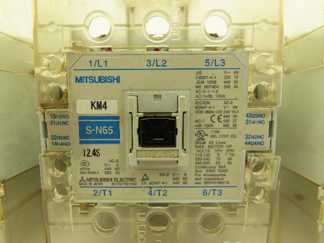 Mitsubishi Electric S-N65 Contactor 40Hp 95A 600vAC Lot of 3