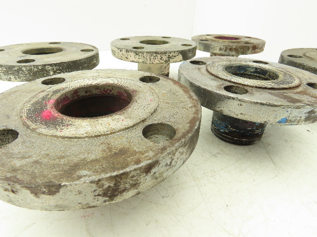 Tube-Line 2" Butt Weld Flange x 2" NPT Pipe Nipple 3"Height #150 Lot of 6