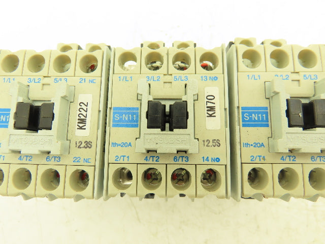 Mitsubishi Electric S-N11 Contactor 7.5Hp 20A 600VAC Lot of 3