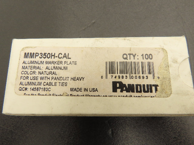 Panduit MMP350H-CAL Aluminum Marker Plate Box of 100 Pcs