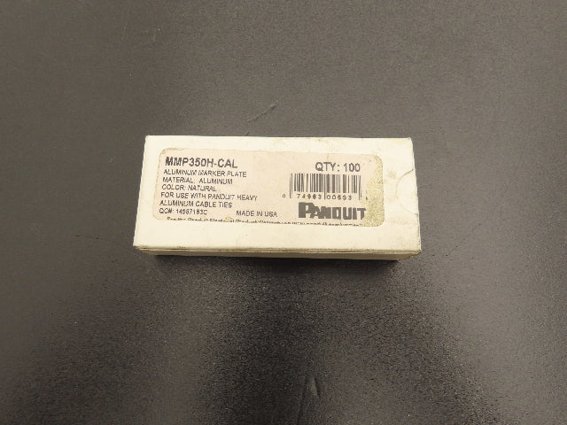 Panduit MMP350H-CAL Aluminum Marker Plate Box of 100 Pcs