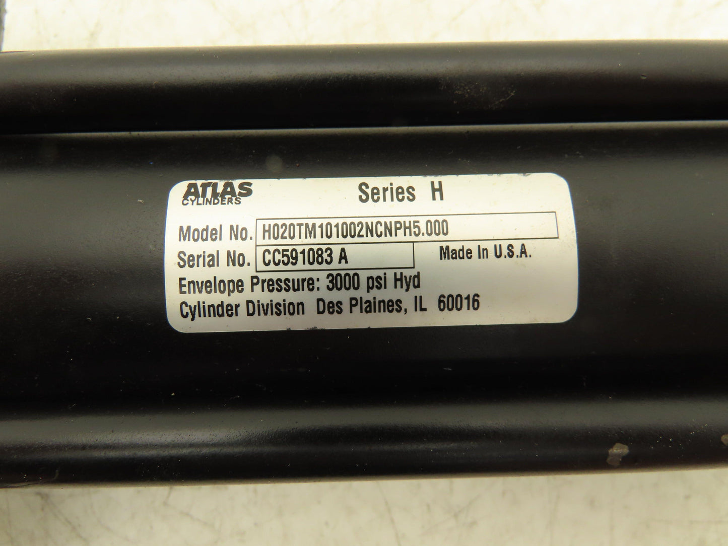 Atlas Hydraulic Cylinder 2" Bore 5" Stroke 1" Rod Double Acting Series H