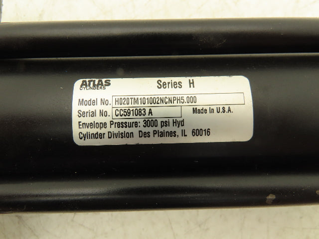 Atlas Hydraulic Cylinder 2" Bore 5" Stroke 1" Rod Double Acting Series H